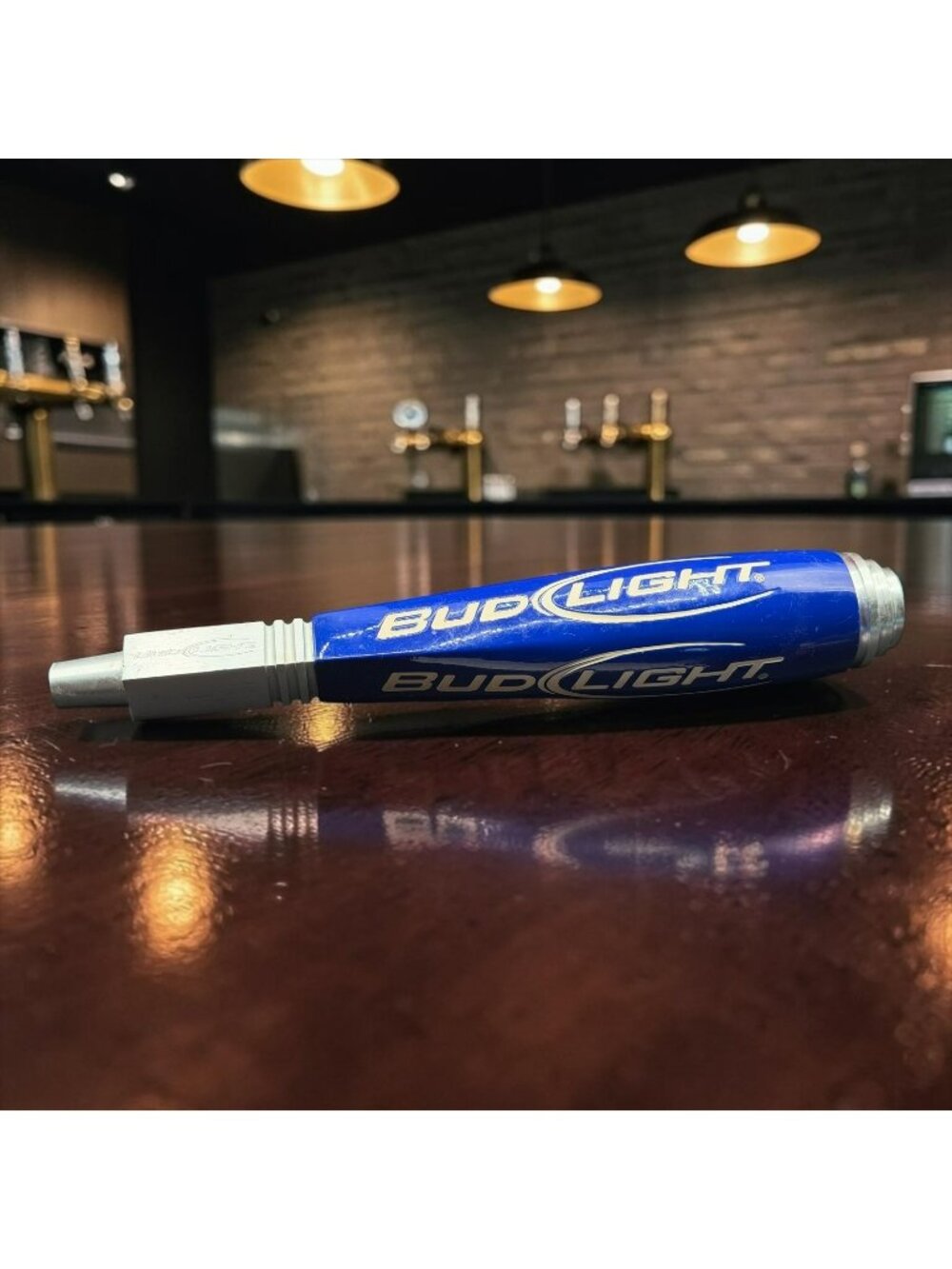 Bud Light Tap Handle Blue & Silver Barware Collectible 12" Aluminum